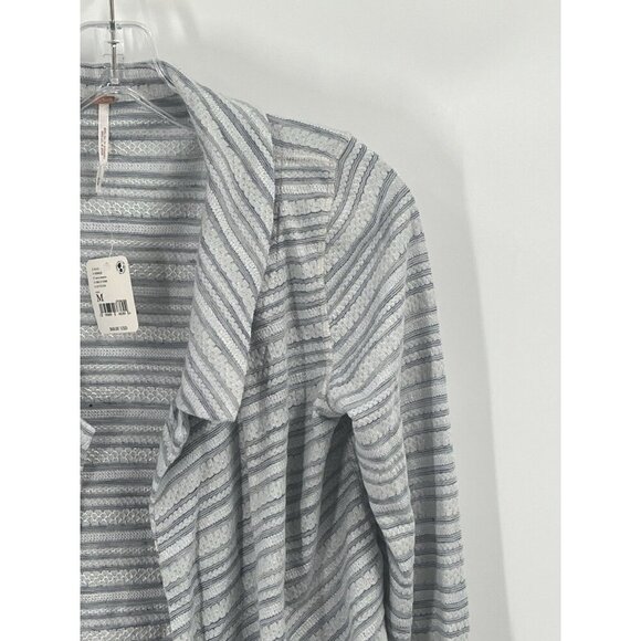 Free People Open Cardigan Striped Blue Sz M NWT OB1371088 - Picture 3 of 9